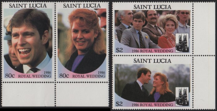 Saint Lucia 1986 Royal Wedding (1st issue) Stamps