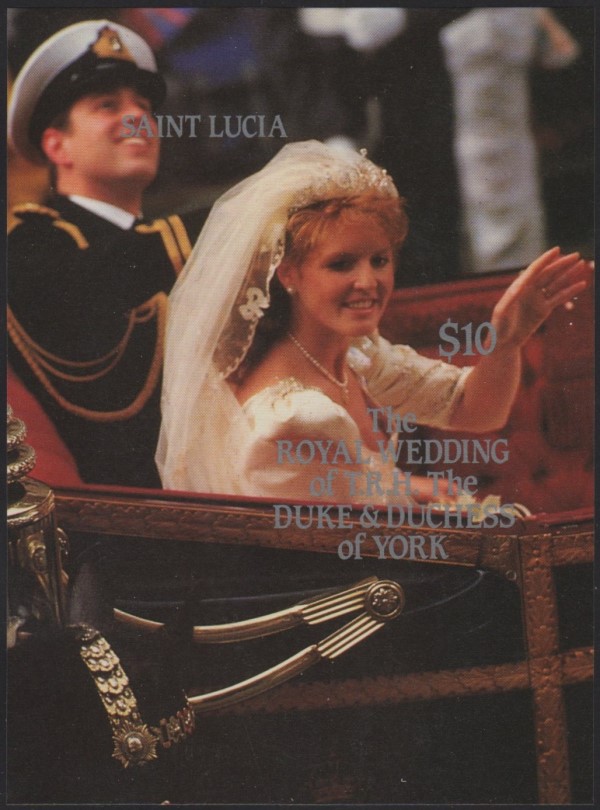Saint Lucia 1986 Royal Wedding Imperforate Unissued Souvenir Sheet