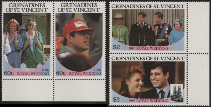 Saint Vincent Grenadines 1986 Royal Wedding (1st issue) Stamps