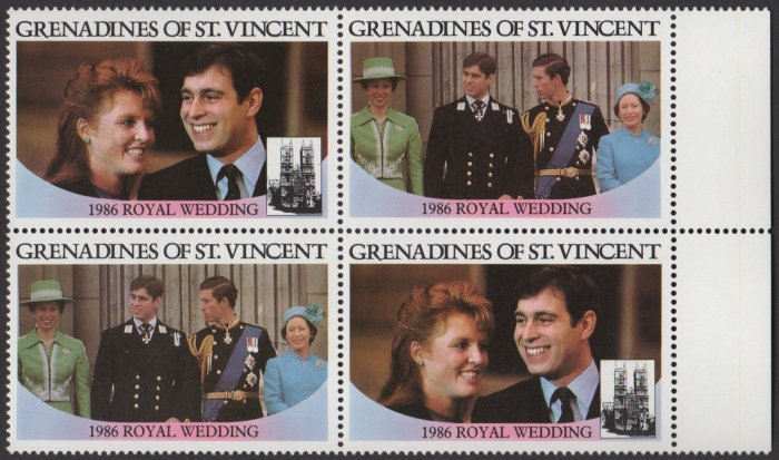 Saint Vincent Grenadines 1986 Royal Wedding $2 Perforated Missing Value Error