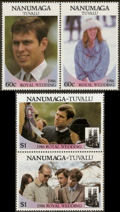 Nanumaga 1986 Royal Wedding (1st issue) Stamps