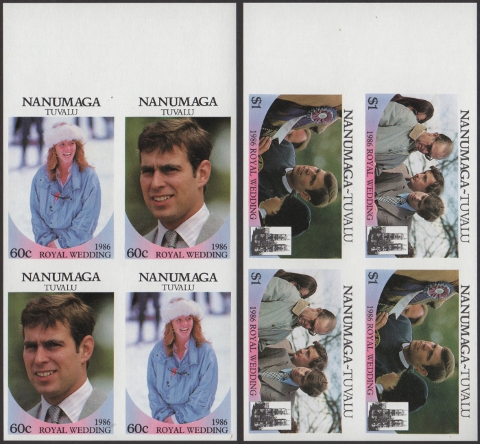 Nanumaga 1986 Royal Wedding Imperforate Booklet Panes