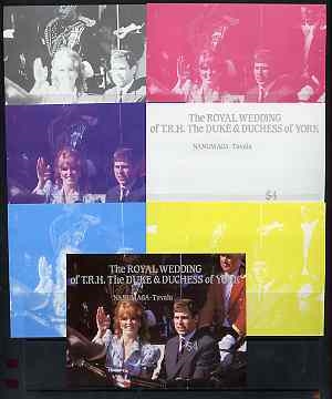 Nanumaga 1986 Royal Wedding Progressive Color Proofs of the Souvenir Sheet