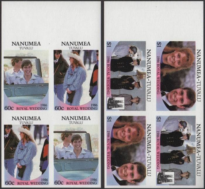 Nanumea 1986 Royal Wedding Imperforate Booklet Panes