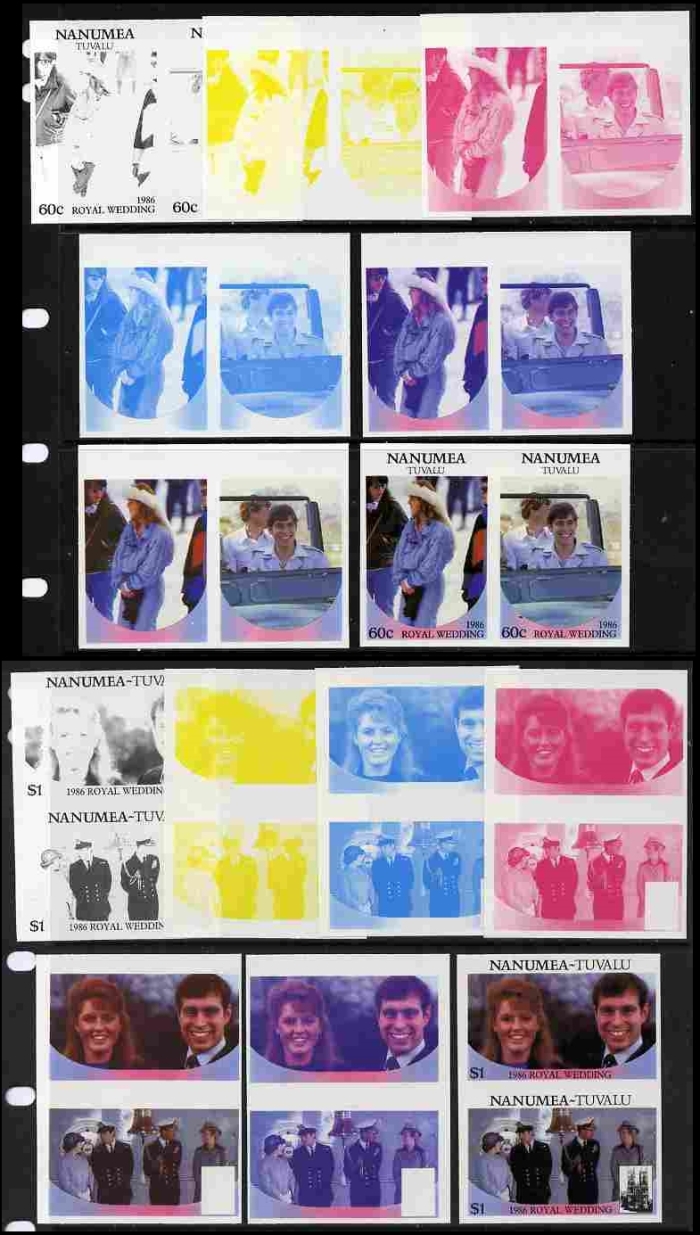 Nanumea 1986 Royal Wedding Progressive Color Proofs