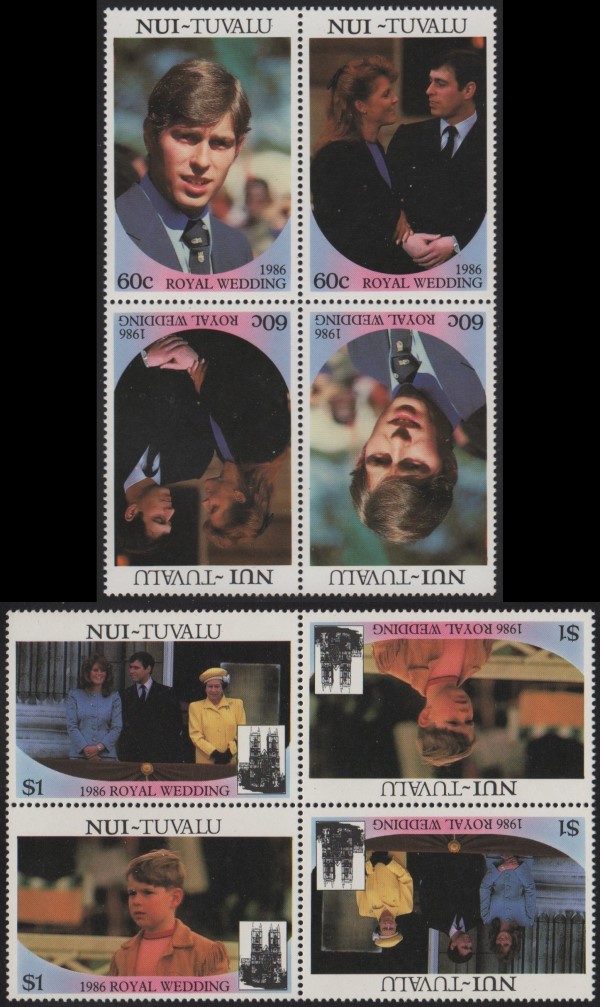 Nui 1986 Royal Wedding Perforated Tete-beche Blocks
