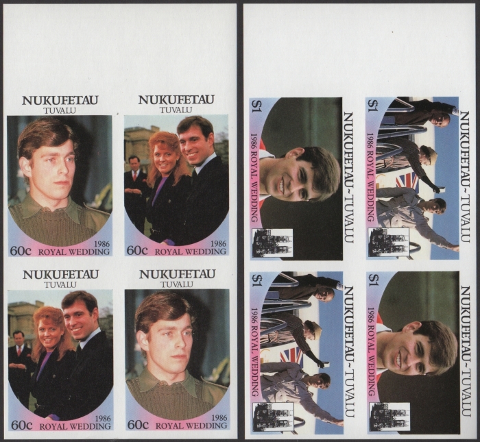Nukufetau 1986 Royal Wedding Imperforate Booklet Panes