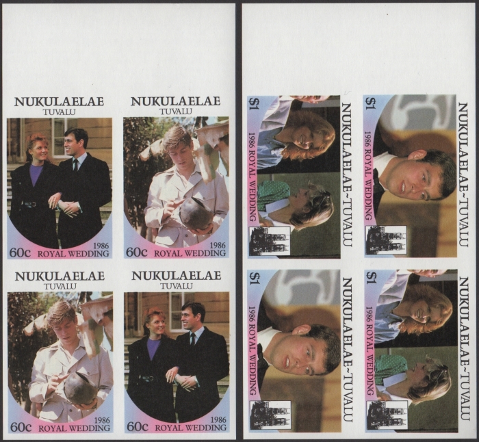 Nukulaelae 1986 Royal Wedding Imperforate Booklet Panes