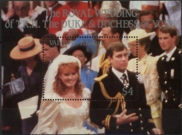 Vaitupu 1986 Royal Wedding (1st issue) Souvenir Sheet
