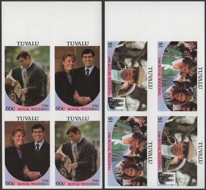 Tuvalu 1986 Royal Wedding Imperforate Booklet Panes