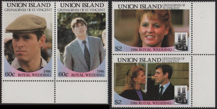 Union Island 1986 Royal Wedding (1st issue) Stamps