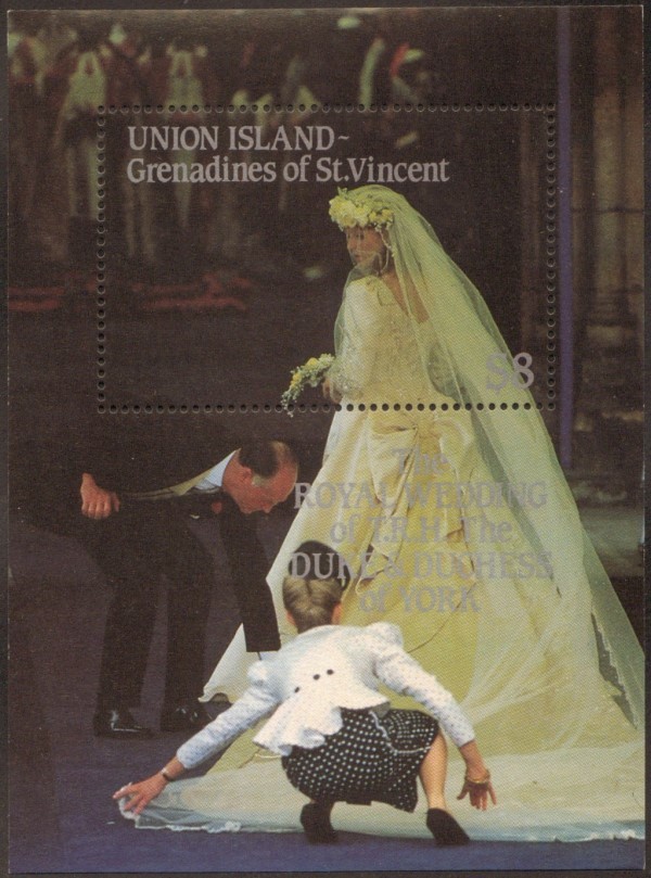 Union Island 1986 Royal Wedding Unissued Souvenir Sheet