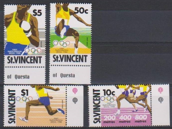 Saint Vincent 1988 Olympic Games Stamps
