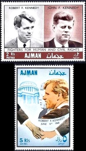 Ajman 1968 Human Rights Robert F. Kennedy Memorial Stamps