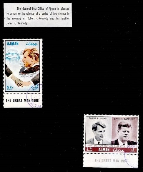 Ajman 1968 Human Rights Robert F. Kennedy Memorial Promotional Postal Announcement