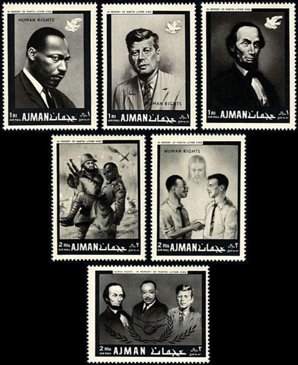 Ajman 1968 Human Rights Martin Luther King Memorial Stamps