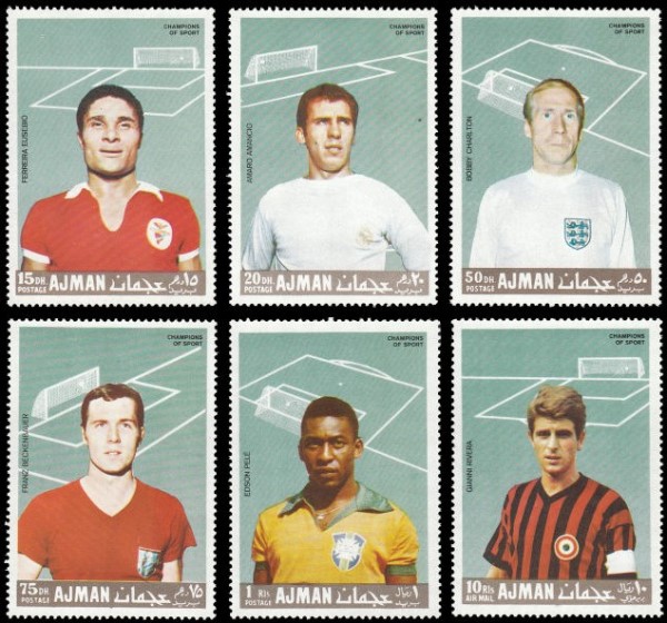 Ajman 1968 Soccer Champions Stamps