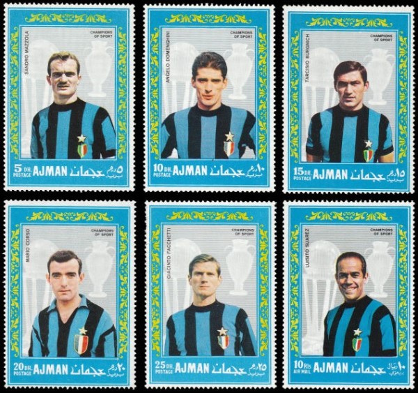 Ajman 1968 F.C. International Soccer Team (Italy) Stamps