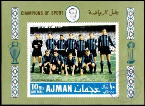 Ajman 1968 F.C. International Soccer Team (Italy) Block 49 Souvenir Sheet