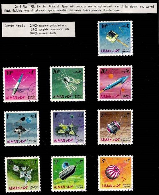 Ajman 1968 Space Research Promotional Postal Announcement