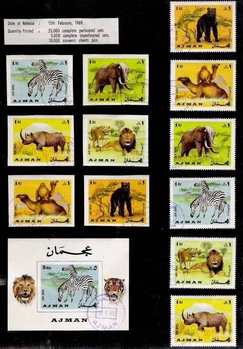 Ajman 1969 Animals Promotional Postal Announcement