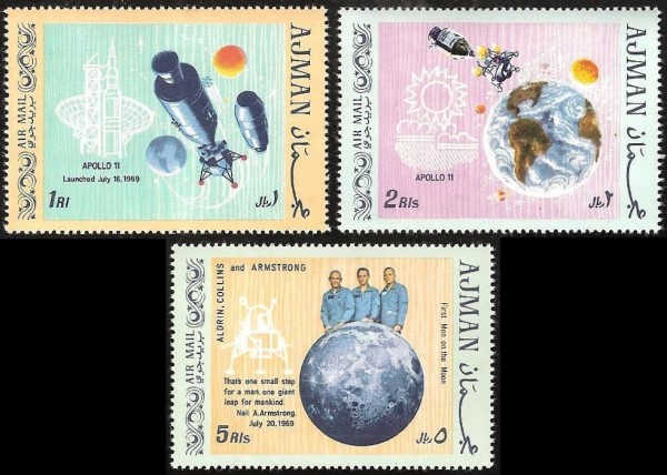 Ajman 1969 Apollo 11 Moonlanding Stamps