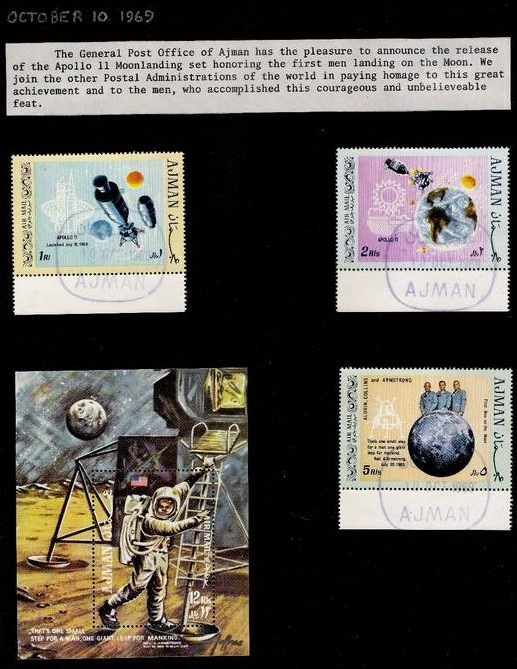 Ajman 1969 Apollo 11 Moonlanding Promotional Postal Announcement