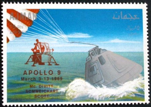 Ajman 1969 Apollo 9 Overprinted Stamp