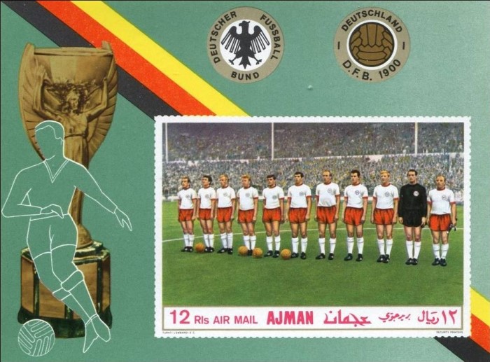 Ajman 1969 Sports German Soccer Block 84 Souvenir Sheet