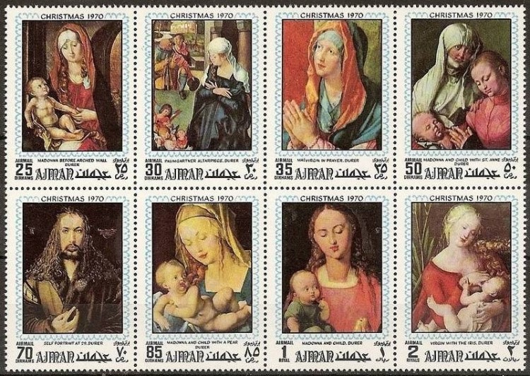 Ajman 1970 Christmas Paintings by Durer Stamps