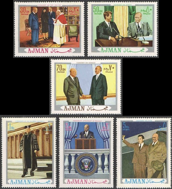 Ajman 1970 President Eisenhower Memorial Stamps