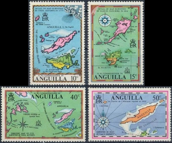 1972 Maps of Anguilla Stamps