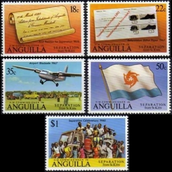1980 Separation of Anguilla from St. Kitts-Nevis Stamps