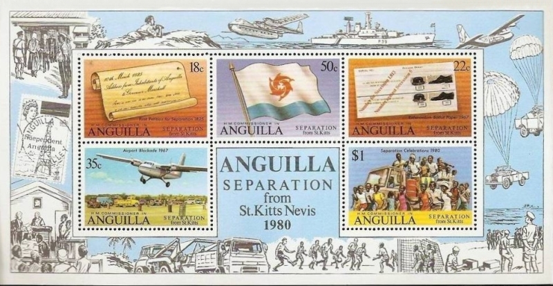 1980 Separation of Anguilla from St. Kitts-Nevis Souvenir Sheet