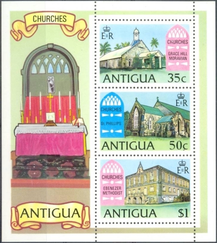 1975 Antiguan Churches Souvenir Sheet