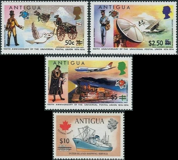 1975 Centenary of the U.P.U. Stamps from 1974 Surcharged with New Values