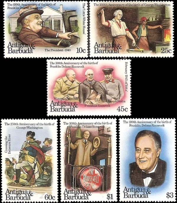 1982 Birth Centenary of Franklin D. Roosevelt and 250th Birth Anniversary of George Washington Stamps