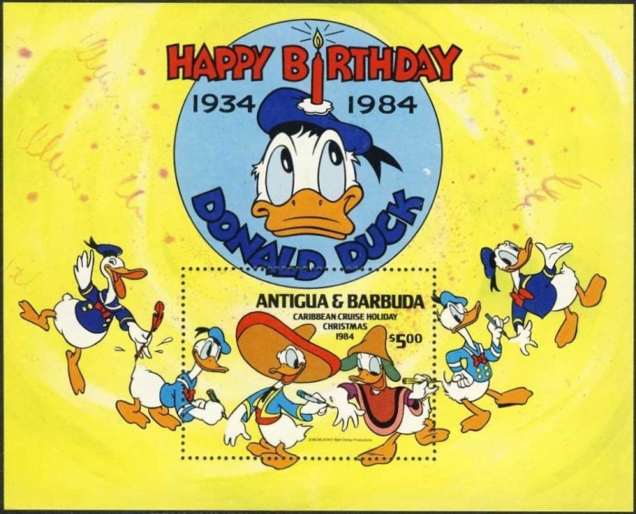 1984 Christmas, Donald Duck's Nephews Souvenir Sheet