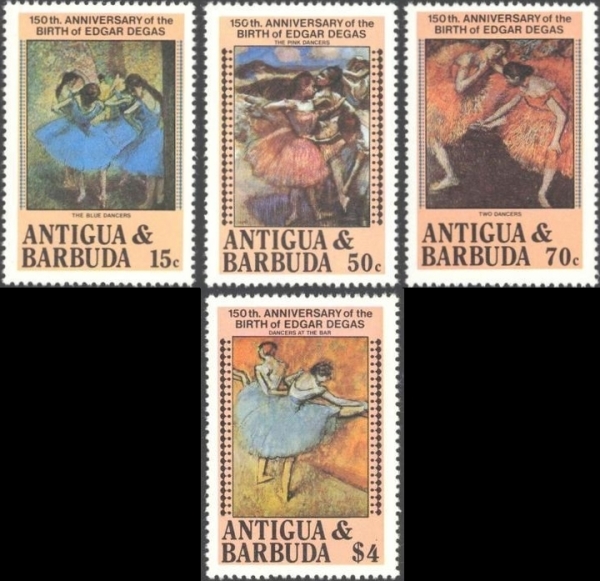 1984 150th Birth Anniversary of Edgar Degas Stamps