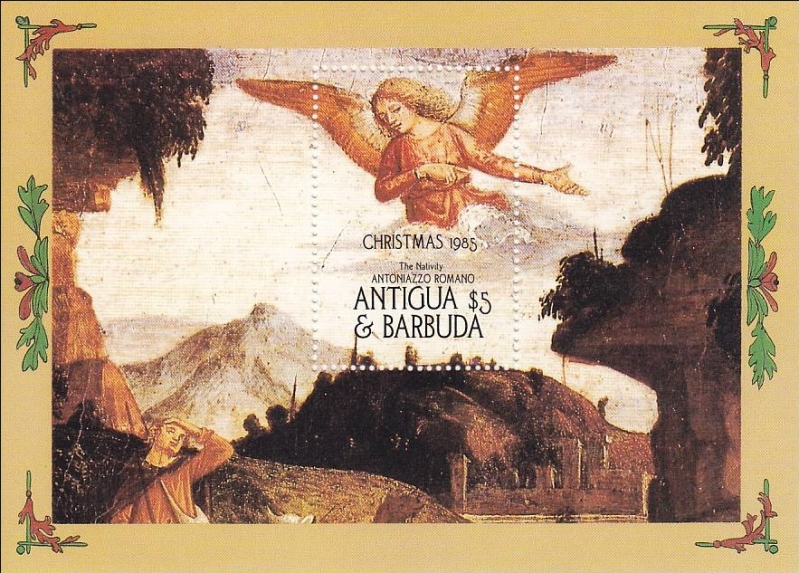 1985 Christmas, Religious Paintings Souvenir Sheet