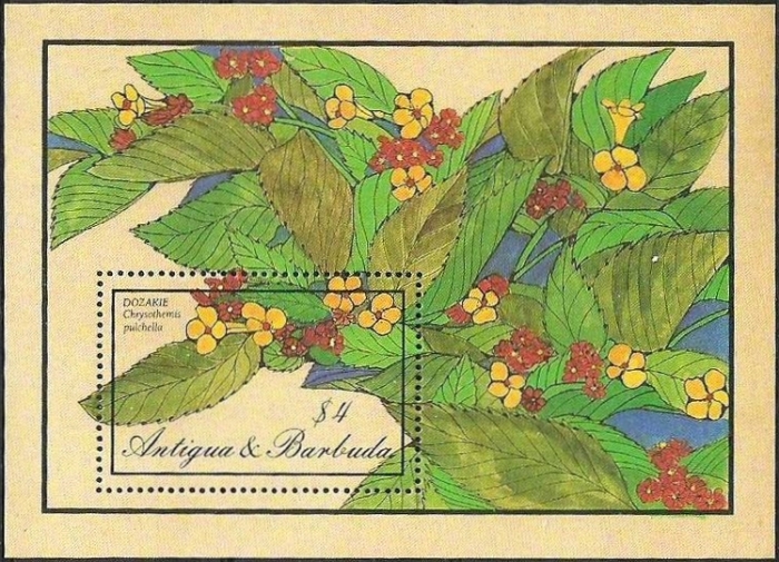 1986 Flowers $4 Souvenir Sheet