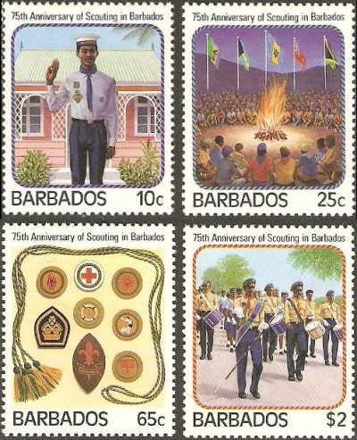 1987 75th Anniversary of Scouting in Barbados Stamps