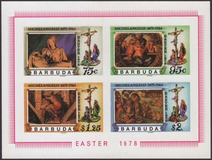 Barbuda 1978 Easter Imperforate Stamp Souvenir Sheet Forgery