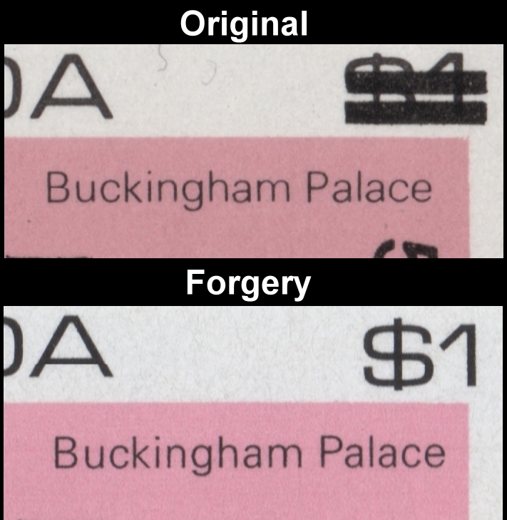 Barbuda 1981 Royal Wedding Fake with Original Font Comparison
