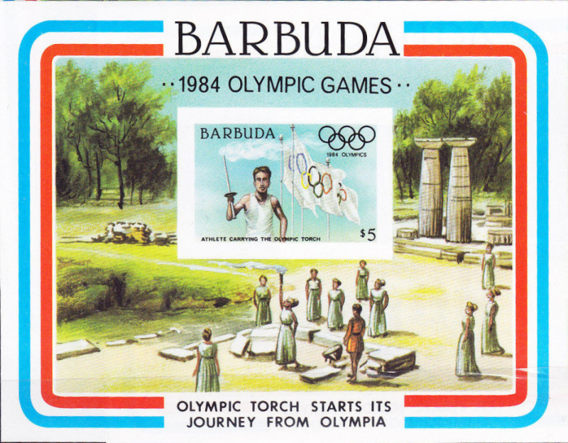 Barbuda 1984 Olympic Games Imperforate Stamp Souvenir Sheet Forgery
