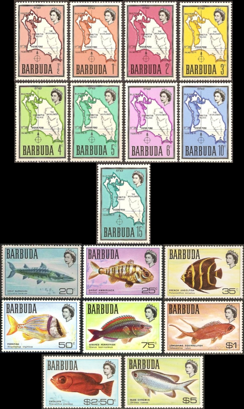 1968 Definitive Maps and Fish Stamps