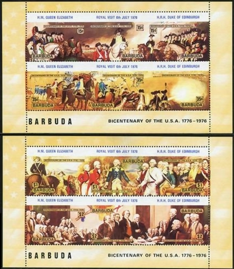 1976 Bicentenary of the American Revolution Royal Visit 245d and 247d Souvenir Sheets