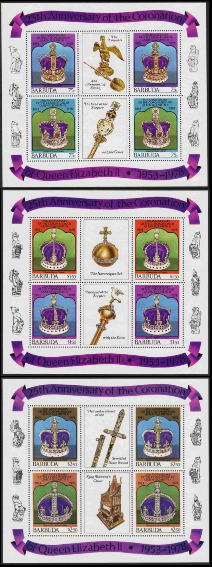 1978 25th Anniversary of Coronation (1st issue) Stamps