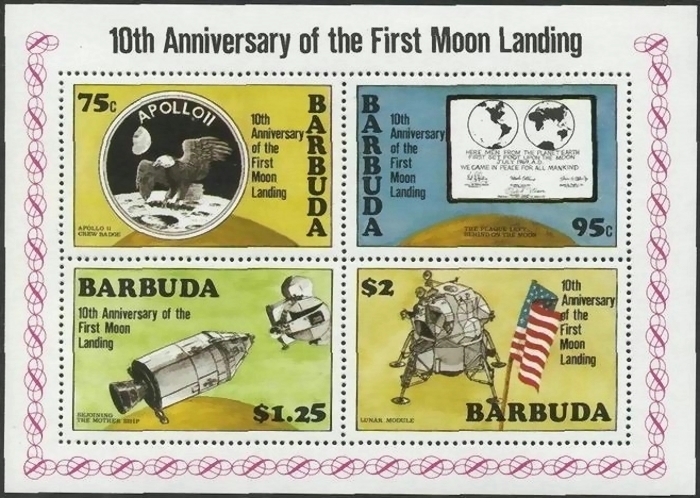 1980 10th Anniversary of the First Moon Landing Souvenir Sheet