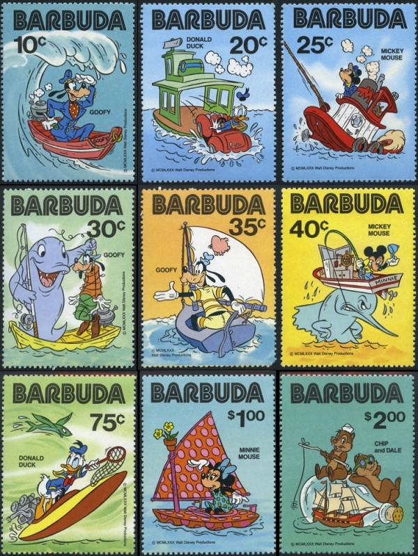 1981 Disney Characters at Sea Stamps
